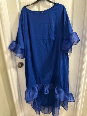 SHEIN Royal Blue High-Low Ruffle Dress VGC